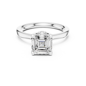 แหวนหมั้นทองคำขาว 14k ขายดีอันดับต้นๆ ประดับเพชรทรง Asscher แบบสี่ขา ฝังเพชรเพาะเลี้ยง มีจำหน่ายในราคาที่สมเหตุสมผล - Product Image 3