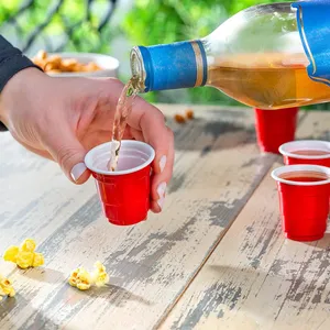 2026 Newest design Factory Eco-friendly Red Disposable PP <b>Plastic</b> <b>Cups</b> 12/16/24oz Durable Party <b>Cups</b> for <b>Drinking</b> Take Away - Product Image 2