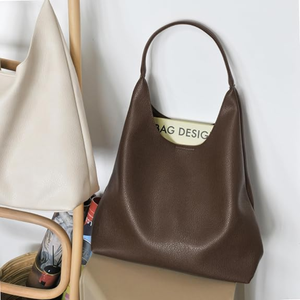 Women’s Vegan Leather Shoulder <b>Handbag</b>, Soft <b>Slouchy</b> Tote Purse, Large Capacity Casual Carryall Bag for Daily Use - Product Image 2