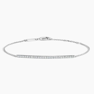 Bracelet tennis fantaisie en moissanite, argent 925 et acier inoxydable, avec cristaux de strass sertis à griffes, bracelet perlé tendance - Product Image 1