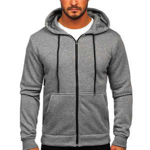 man's Cotton Terry <b>Zip</b> Hoodie – Midweight Regular Fit Winter <b>Sweatshirt</b> with <b>Full</b> <b>Zip</b> Closure Quick Dry Fabric Custom Printing - Product Image 1