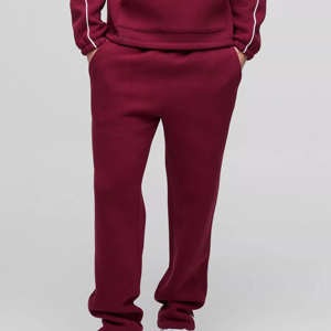 Nouveau design – Survêtements en molleton de coton écologique pour homme – Sweat à capuche avec ourlet bas et 2 poches latérales – Pantalon de survêtement avec passepoil - Product Image 5