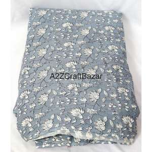 Tissu indien imprimé à la main à motifs floraux, 100 % coton, écologique, pour filles et femmes, séchage rapide, respirant, léger, vêtements d'été - Product Image 4