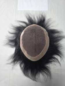 Premium Virgin Hair Toupee with PU around with swiss lace indian hair remy hair human hair <b>wig</b> toupee for mens patchese - Product Image 4