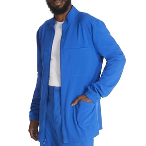 Unisex Red <b>Scrub</b> Jacket with Pen Pocket & Card Holder Hospital <b>Scrub</b> <b>Top</b> Woven Spandex/Polyester Fabric - Product Image 4