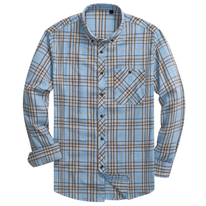 Camisa de Franela para Hombre, Cuello Mandarín, Botones Cubiertos, Color Sólido, Manga Larga, Casual, Verano, 100% Algodón, Transpirable, Secado Rápido - Product Image 3