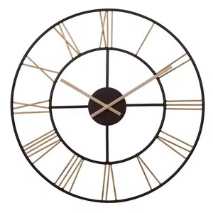 Modern Black Metal Wall <b>Clock</b> Abstract Geometric Design Quartz Analog 60cm Oversized Industrial Style Living Room Decor <b>Clock</b> - Product Image 5