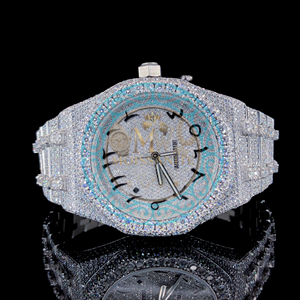 Montre de luxe Hip Hop pour homme avec diamants Moissanite, en acier inoxydable couleur or rose, analogique, verre saphir, chronographe, montre personnalisée - Product Image 1