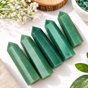 Natural Green Aventurine <b>Crystal</b> Tower Point Polished Stone <b>Wand</b> For Home Decor Feng Shui Meditation Healing Gift Collectors - Product Image 4