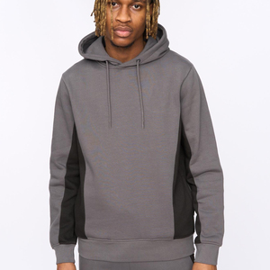Men's Gray Hooded Fleece Sweatshirt Regular Fit Solid Color Casual Autumn Wear - Product Image 4