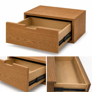 <b>Wall</b>-Mounted Hardwood Nightstand Built-In <b>Floating</b> Bedside <b>Shelf</b> for Space-Saving Modern Bedrooms hardwood Nightstands - Product Image 3