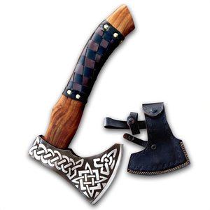 Handcrafted Carbon Steel Industrial Grade Camp Hatchet <b>Wood</b> Handle Genuine Leather Sheath | DIY Outdoor Survival Tool | OEM Ma - Product Image 1
