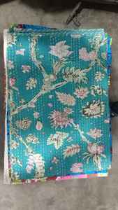 Indian Handmade Kantha Quilt Reversible Blanket Cotton Quilt indian handmade <b>patchwork</b> bed cover wholesaler of kantha quilts - Product Image 4
