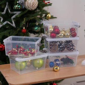 Set di 10 Contenitori in Plastica Trasparente Bianca da 1,3 Qt, Scatole Impilabili di Piccole Dimensioni con Coperchi per Organizzazione - Product Image 3