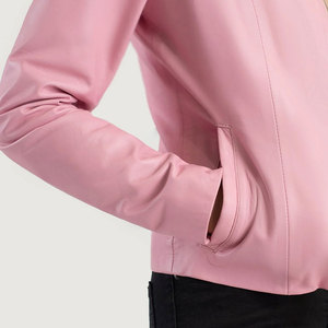 Women's Fit Moto Coat Long Sleeve Genuine Sheep Skin <b>Biker</b> <b>Jacket</b> with Zipper Front Casual Winter Outerwear <b>Jackets</b> - Product Image 5
