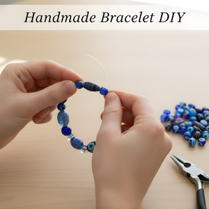 Cuentas Sueltas de Vidrio Azul Hechas a Mano |   Suministros para la Creación de Joyas de Diferentes Formas, Accesorios para Manualidades DIY |   Cadena de 8 Pulgadas - Product Image 4