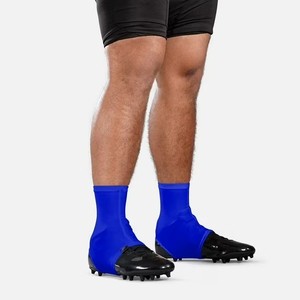 Men's Blue Cleat Cover <b>Socks</b> <b>Moisture</b> Wicking Polyester Solid Color All Seasons Athletic Fit Football Apparel - Product Image 1