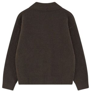 Suéter Polo de Punto para Hombre, Manga Larga, Color Marrón, Textura Suave, Cuello con Botones, Estilo Casual, Invierno, Mezcla de Algodón, OEM - Product Image 2