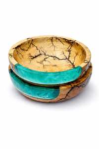 Tazón de Ensalada de Madera Ecológico Hecho a Mano con Diseño de Resina Epoxi y Tazones para Servir Comida para Fiestas a Precio de Mayoreo - Product Image 1