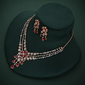 Ensemble de bijoux classiques plaqués or rose avec pendentifs et breloques en diamant, mariage, luxe pour femmes, certifié IGI - Product Image 4