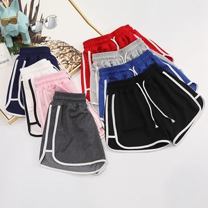 Shorts décontractés en tricot pour femmes, couleur unie, taille élastique avec cordon de serrage, respirant, style ample, shorts de sport d'été - Product Image 6