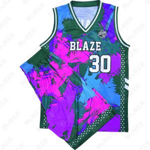 Blaze Fight Wear Basketball UniformOEM Short de basket-ball d'été personnalisé de haute qualité Bsci Maillot de basket-ball unisexe pour adulte - Product Image 2