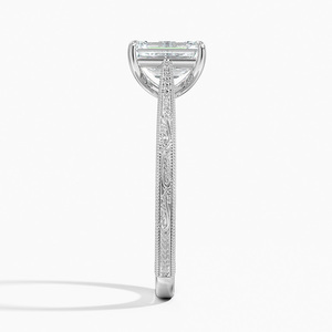 Anillo BOJ 069 con Corte Esmeralda, Plata 925, Grabado Elsie, Anillo de Compromiso con Diamante de 2ct, Color D, VVS1, Moissanita, Certificado GRA, en Oferta - Product Image 3