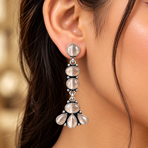 Pendientes Colgantes de Latón Plateado en Plata Antigua, Gran Venta |   Pendientes de Fiesta para Mujer con Múltiples Cristales Estilo Bohemia |   Proveedor Mayorista - Product Image 2