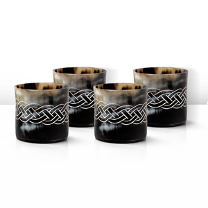 Verre à boire en corne de buffle sculpté à la main, motif loup classique, style antique vintage, poli, verre à shot Viking, artisanat - Product Image 5