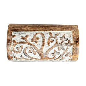 <b>Cheap</b> Vintage Wooden Storage Box for Jewelry, <b>Rings</b>, Earrings, Coins and Decorative Keepsakes with Handmade Carved Craftsmanship - Product Image 3