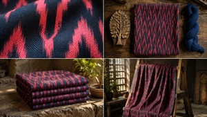 Tela de Algodón Teñida a Mano, Ecológica, Ligera y Suave, con Diseño Étnico en Rojo y Negro para Niños, Venta al Por Mayor - Product Image 2