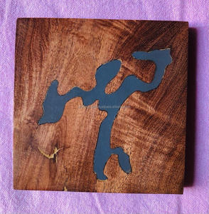 Posavasos de Madera de Olivo Decorativos y Artísticos de Resina Epoxi Moderna Ecológica al por Mayor, Almohadilla Aislante, Posavasos de Madera Personalizados de la India - Product Image 1