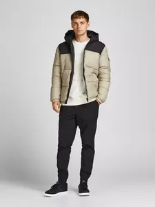 Blue Black Color Block <b>Mens</b> Puffer Bomber <b>Jacket</b> Zip Alternative Spring Outerwear <b>Thin</b> Custom Logo Lightweight - Product Image 1