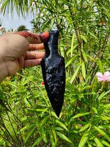 Handcrafted Black Obsidian Gemstone Arrowhead Knife with <b>Crystal</b> Blade-Reiki & Feng Shui Healing Home Decor - Product Image 4