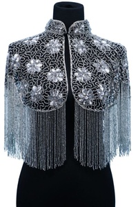 Exclusive Designer Beaded <b>Poncho</b> with Embroidery Hand Fringed Party Wear Evening Clothes American Style in 2025 - Product Image 1