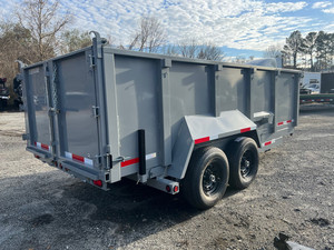 Quality 4 Wheel 8 Ton Used Heavy Duty Hydraulic Dump <b>Trailer</b> 7x14 <b>Farm</b> Tractor Tipping Cargo <b>Trailer</b> with Gearbox Motor & Axle - Product Image 2