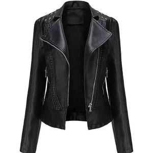 Vestes en cuir pour femmes, style streetwear décontracté et élégant, vestes en cuir tendance pour femmes, design moderne et confortable. - Product Image 1