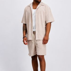 Custom mens twin <b>set</b> premium casual two piece outfit t shirt shorts matching <b>set</b> summer sportswear OEM ODM manufacturer supplier - Product Image 1