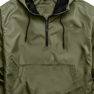 Veste coupe-vent unisexe personnalisée imperméable à capuche imprimée, grande taille, légère, demi-zip, pull-over décontracté pour l'extérieur, style bomber, vêtement de travail - Product Image 4
