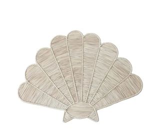 Hermoso Mantel Individual Decorativo de Rafia con Forma de Concha, Tejido a Mano, Accesorio para Mesa de Comedor, Decoración Sostenible de Lujo para el Hogar - Product Image 1