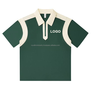 เสื้อเชิ้ตแขนสั้นผู้ชายผ้าเนื้อหนัก 240 กรัม พิมพ์โลโก้ได้ตามต้องการ ผ้าคอตตอน 65% โพลีเอสเตอร์ 35% ระบายอากาศได้ดี สีตัดกัน - Product Image 1