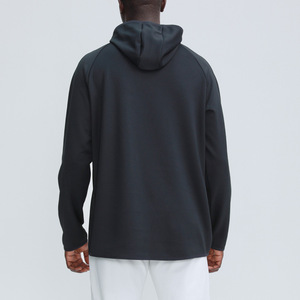 Sweat à capuche de sport noir à manches longues pour homme, coupe ample, séchage rapide, pour la course, l'entraînement et le fitness, col montant, printemps et automne - Product Image 4