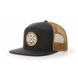 Wholesale Custom Men Low MOQ High Quality Embroidered <b>Patch</b> Logo 7 Panel Plain Cotton Flat Brim Snapback Gorras Trucker Caps Hat - Product Image 1