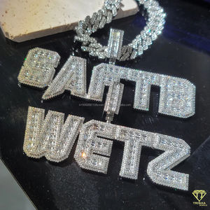 KYLIN, cadena de estilo Hip Hop de lujo para hombres, colgante de diamantes de moissanita helada elegante, joyería fina personalizada, estilo rapero llamativo - Product Image 6