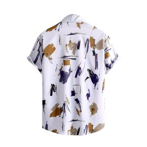 เสื้อเชิ้ตคัมป์คอลลาร์พิมพ์ลายนกแบบนามธรรมสีขาว แขนสั้น สไตล์ทรอปิคอล สำหรับพักผ่อนริมชายหาดในช่วงฤดูร้อน - Product Image 2