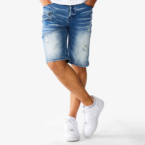 Short en jean décontracté pour homme, style streetwear d'été, en coton délavé, coupe décontractée, vêtements de mode en gros - Product Image 4