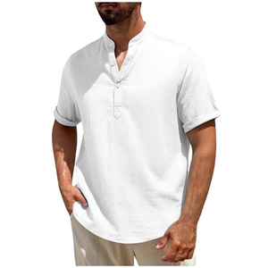 T-shirt Homme Personnalisé à Col Rond en Coton Tricoté 100% à Manches Courtes, Séchage Rapide, Anti-Boulochage, Motif Uni, Décontracté, 180g - Product Image 1