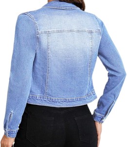Chaqueta vaquera corta para mujer, de mezclilla, de moda, estilo casual, para venta al por mayor, fabricante, chaqueta vaquera oversize de alta calidad - Product Image 4