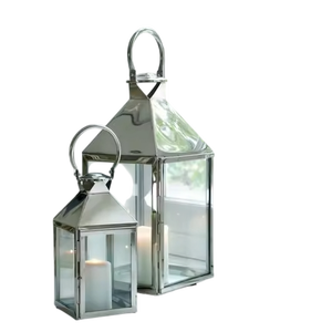 Ensemble de 3 lanternes avec panneaux en verre pour la décoration de la maison, centre de table de mariage, porte-bougies en métal durable, lanterne de mariage - Product Image 4