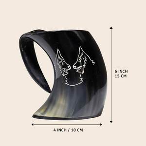 Handmade Horn Drinking Mug Viking Style Double Wall Beer <b>Cup</b> <b>Reusable</b> Drinkware for Party Bar Home - Product Image 5